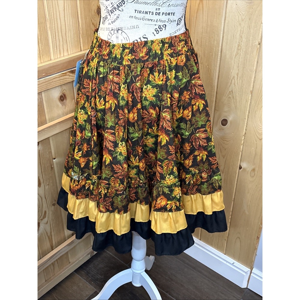 NWT Square Up Western Dancing Skirt Fall Leaves  Medium Lace Circle Skirt - Picture 5 of 6